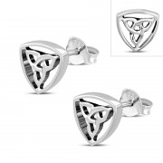 Solid Silver Trinity Knot Stud Earrings, ep286